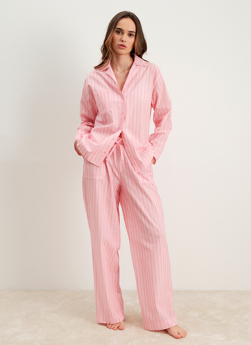 pamučna roze pidžama pamučna roze pidžama